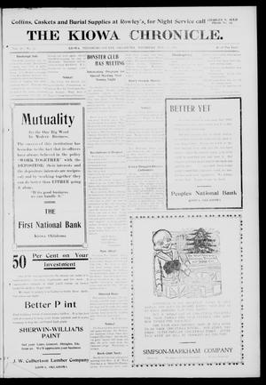 Primary view of object titled 'The Kiowa Chronicle. (Kiowa, Okla.), Vol. 10, No. 25, Ed. 1 Thursday, November 25, 1915'.