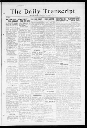 The Daily Transcript  (Norman, Okla.), Vol. 5, No. 217, Ed. 1 Tuesday, February 19, 1918