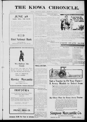 The Kiowa Chronicle. (Kiowa, Okla.), Vol. 13, No. 3, Ed. 1 Thursday, June 20, 1918