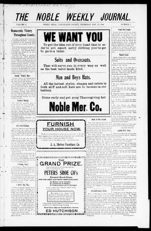 The Noble Weekly Journal. (Noble, Okla.), Vol. 1, No. 5, Ed. 1 Thursday, November 10, 1904