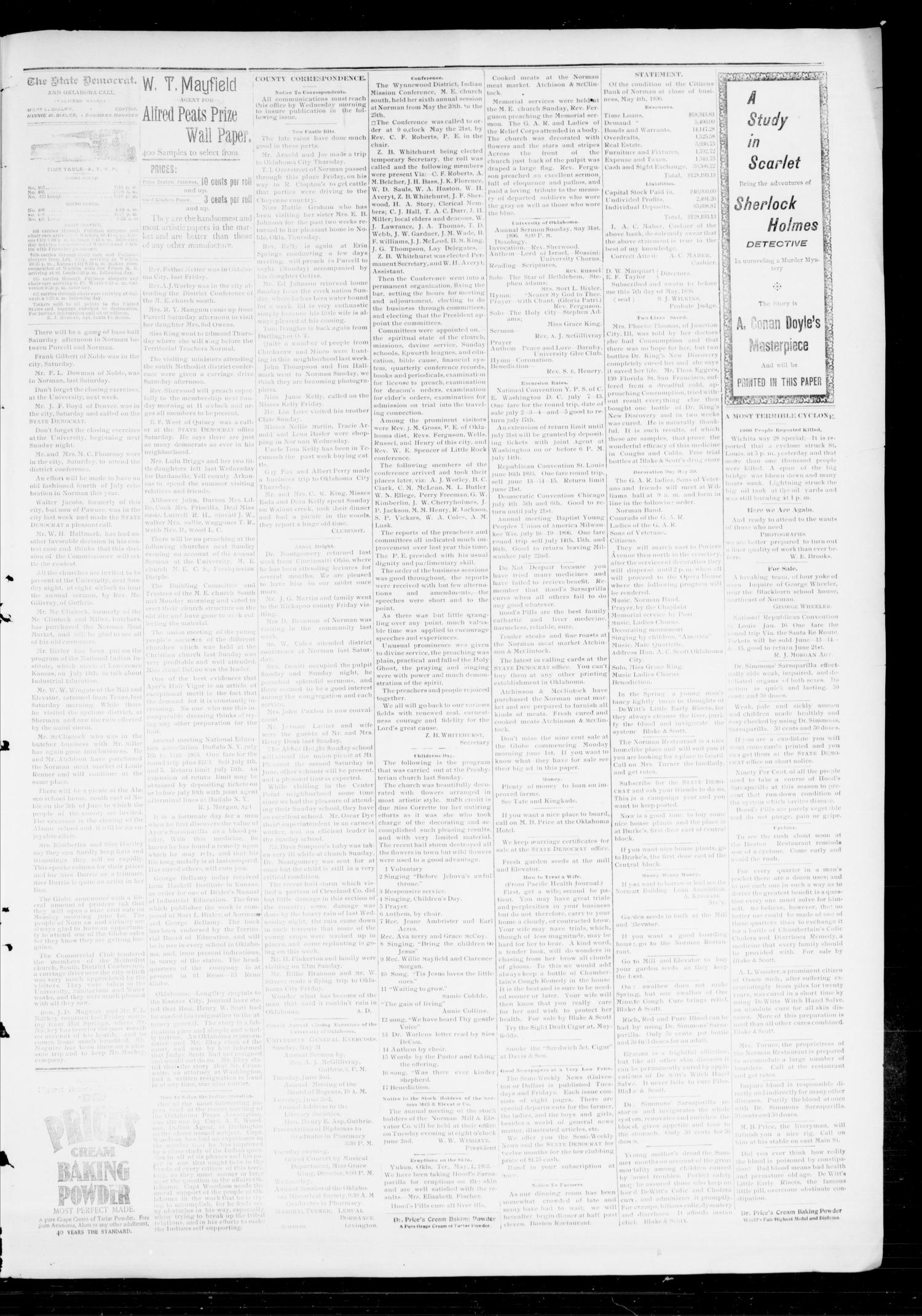 The State Democrat. (Norman, Okla.), Vol. 7, No. 79, Ed. 1 Thursday, May 28, 1896
                                                
                                                    [Sequence #]: 3 of 4
                                                