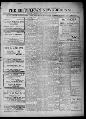 Primary view of object titled 'The Republican News Journal. (Newkirk, Okla. Terr.), Vol. 13, No. 18, Ed. 1 Friday, January 26, 1906'.