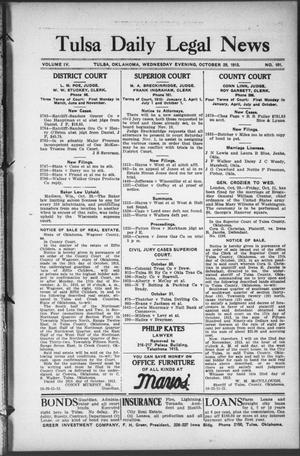 Tulsa Daily Legal News (Tulsa, Okla.), Vol. 4, No. 101, Ed. 1 Wednesday, October 29, 1913