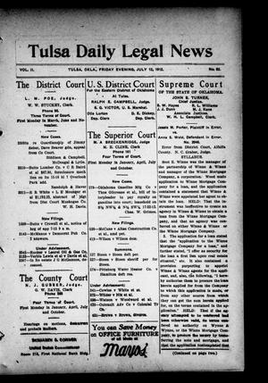 Tulsa Daily Legal News (Tulsa, Okla.), Vol. 2, No. 62, Ed. 1 Friday, July 12, 1912