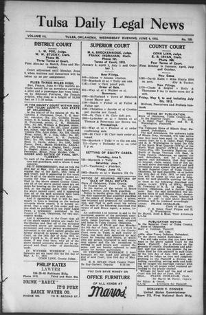 Tulsa Daily Legal News (Tulsa, Okla.), Vol. 3, No. 130, Ed. 1 Wednesday, June 4, 1913