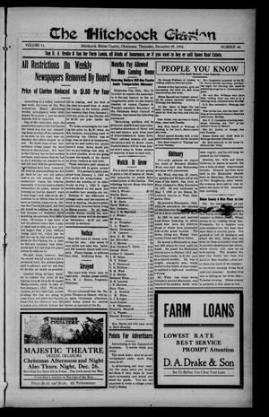 The Hitchcock Clarion (Hitchcock, Okla.), Vol. 11, No. 40, Ed. 1 Thursday, December 19, 1918