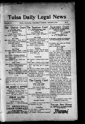 Tulsa Daily Legal News (Tulsa, Okla.), Vol. 3, No. 6, Ed. 1 Wednesday, January 8, 1913