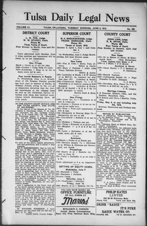 Tulsa Daily Legal News (Tulsa, Okla.), Vol. 3, No. 129, Ed. 1 Tuesday, June 3, 1913
