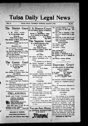 Tulsa Daily Legal News (Tulsa, Okla.), Vol. 2, No. 85, Ed. 1 Thursday, August 8, 1912