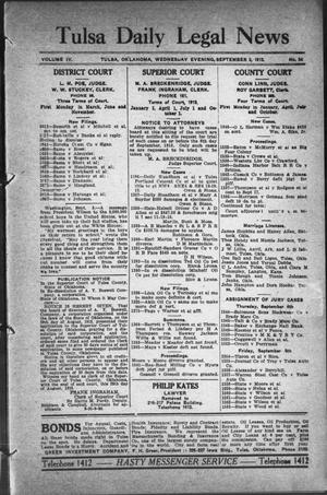 Tulsa Daily Legal News (Tulsa, Okla.), Vol. 4, No. 54, Ed. 1 Wednesday, September 3, 1913