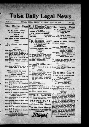 Tulsa Daily Legal News (Tulsa, Okla.), Vol. 2, No. 45, Ed. 1 Friday, June 21, 1912
