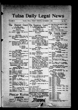 Tulsa Daily Legal News (Tulsa, Okla.), Vol. 2, No. 156, Ed. 1 Friday, November 1, 1912