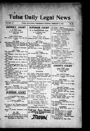 Tulsa Daily Legal News (Tulsa, Okla.), Vol. 3, No. 30, Ed. 1 Wednesday, February 5, 1913