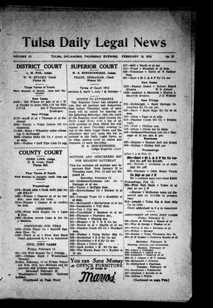 Tulsa Daily Legal News (Tulsa, Okla.), Vol. 3, No. 37, Ed. 1 Thursday, February 13, 1913