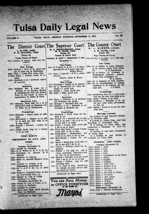 Tulsa Daily Legal News (Tulsa, Okla.), Vol. 2, No. 163, Ed. 1 Monday, November 11, 1912