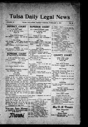 Tulsa Daily Legal News (Tulsa, Okla.), Vol. 3, No. 28, Ed. 1 Monday, February 3, 1913