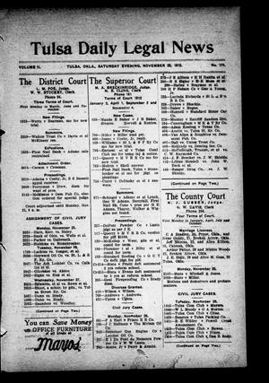 Tulsa Daily Legal News (Tulsa, Okla.), Vol. 2, No. 174, Ed. 1 Saturday, November 23, 1912