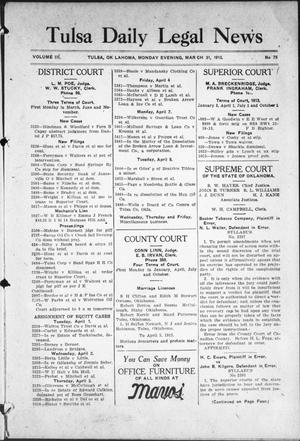 Tulsa Daily Legal News (Tulsa, Okla.), Vol. 3, No. 75, Ed. 1 Monday, March 31, 1913