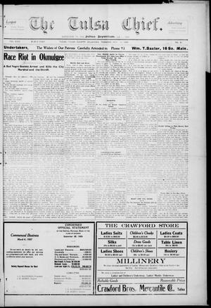 Primary view of object titled 'The Tulsa Chief. (Tulsa, Okla.), Vol. 18, No. 36, Ed. 1 Tuesday, November 17, 1908'.