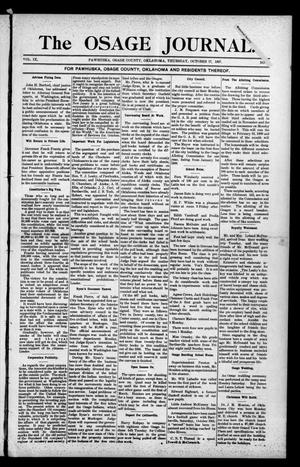 The Osage Journal. (Pawhuska, Okla.), Vol. 9, No. 19, Ed. 1 Thursday, October 17, 1907