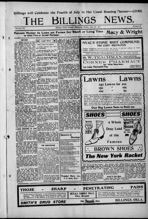 The Billings News. (Billings, Okla.), Vol. 12, No. 42, Ed. 1 Friday, June 30, 1911