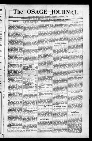 The Osage Journal. (Pawhuska, Okla.), Vol. 9, No. 28, Ed. 1 Thursday, January 9, 1908