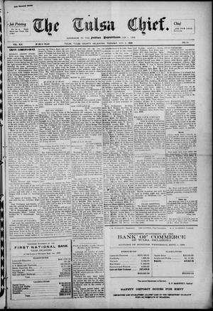 Primary view of object titled 'The Tulsa Chief. (Tulsa, Okla.), Vol. 19, No. 34, Ed. 1 Tuesday, November 2, 1909'.