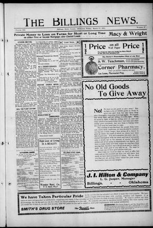 The Billings News. (Billings, Okla.), Vol. 12, No. 27, Ed. 1 Friday, March 17, 1911