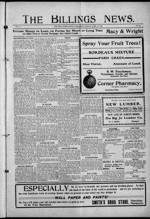 The Billings News. (Billings, Okla.), Vol. 10, No. 29, Ed. 1 Thursday, April 16, 1909