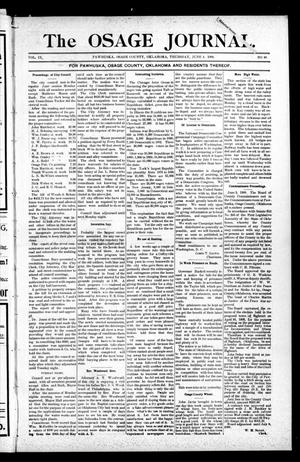 The Osage Journal. (Pawhuska, Okla.), Vol. 9, No. 49, Ed. 1 Thursday, June 4, 1908