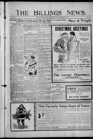 The Billings News. (Billings, Okla.), Vol. 11, No. 12, Ed. 1 Friday, December 17, 1909