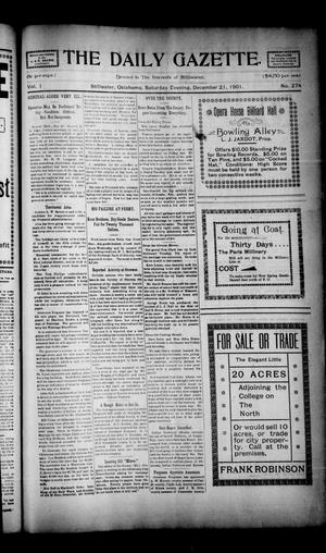 Primary view of object titled 'The Daily Gazette. (Stillwater, Okla.), Vol. 1, No. 274, Ed. 1 Saturday, December 21, 1901'.