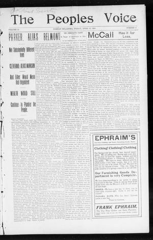 Primary view of object titled 'The Peoples Voice (Norman, Okla.), Vol. 12, No. 41, Ed. 1 Friday, April 22, 1904'.