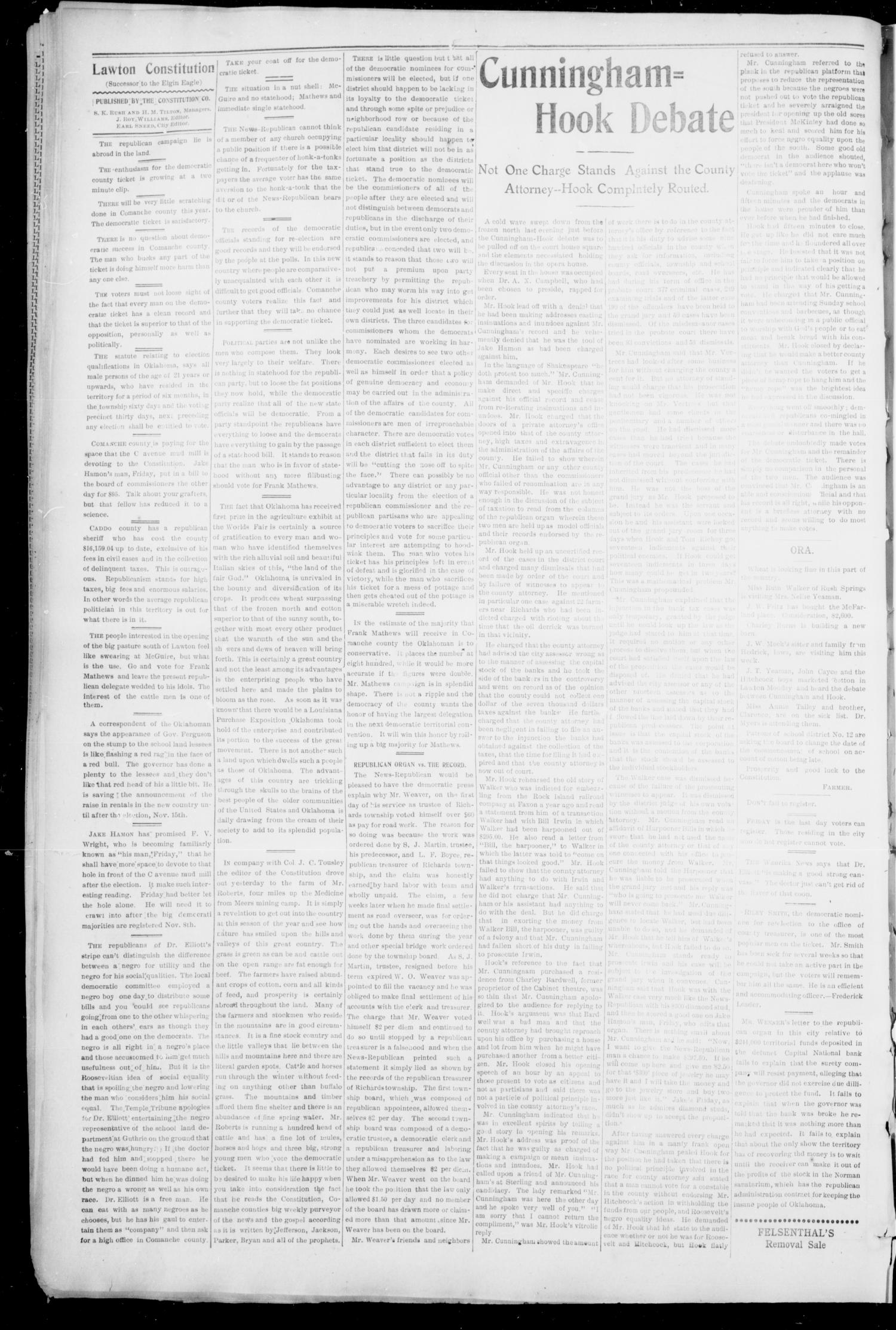 The Lawton Constitution. (Lawton, Okla.), Vol. 2, No. 27, Ed. 1 Thursday, October 27, 1904
                                                
                                                    [Sequence #]: 2 of 4
                                                