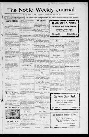 The Noble Weekly Journal. (Noble, Okla.), Vol. 2, No. 5, Ed. 1 Friday, November 10, 1905