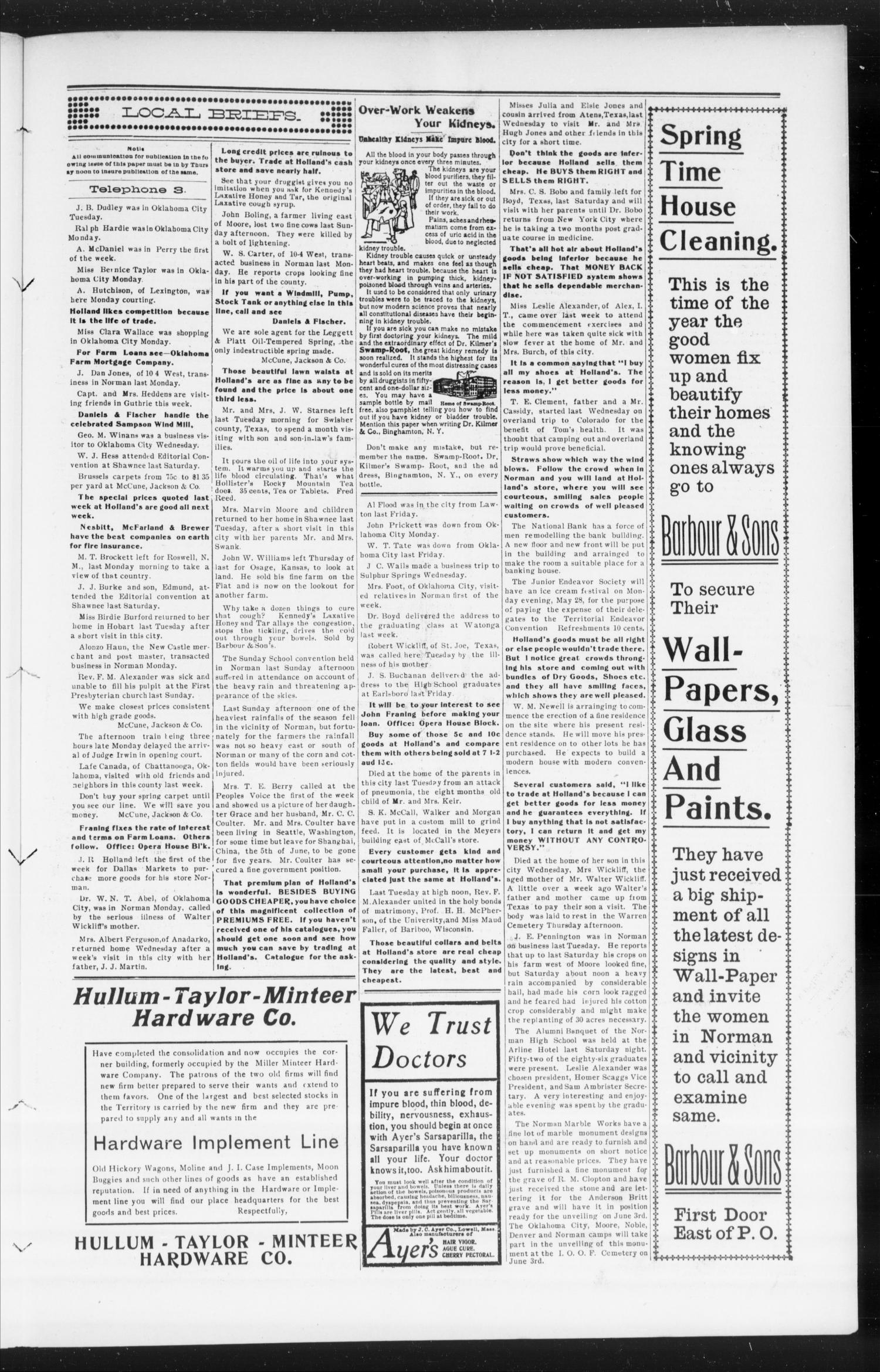 The Peoples Voice (Norman, Okla.), Vol. 14, No. 46, Ed. 1 Friday, May 25, 1906
                                                
                                                    [Sequence #]: 5 of 8
                                                