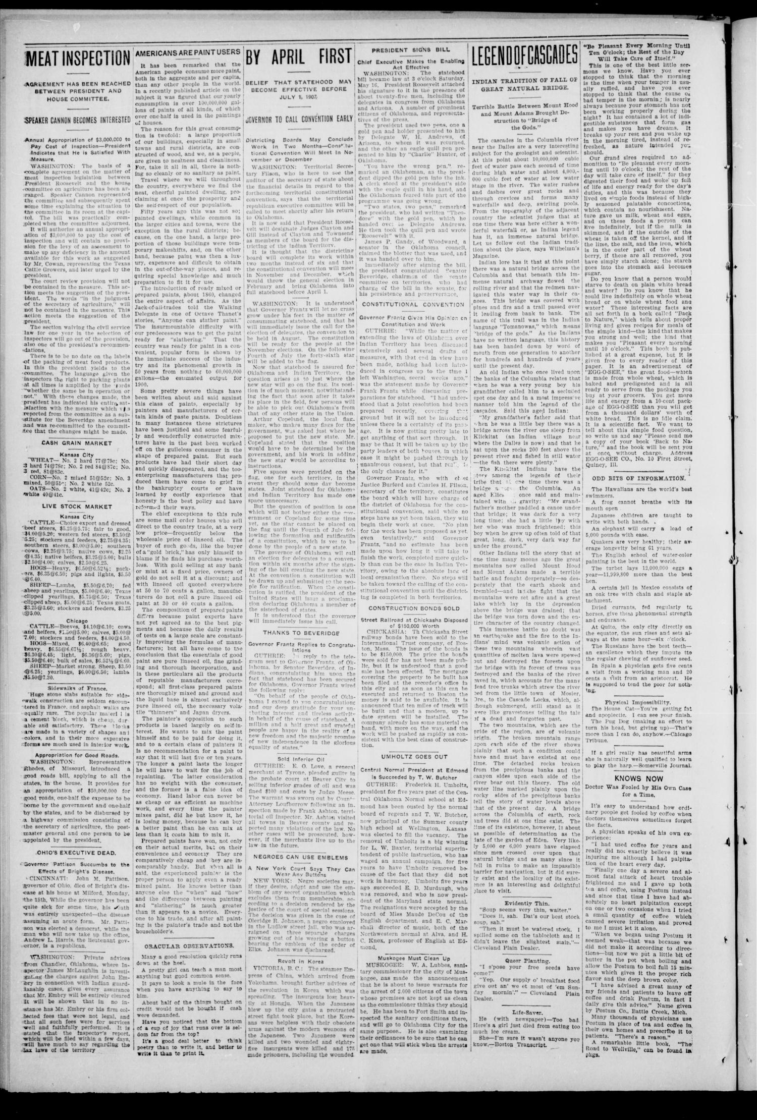 The Lawton Constitution. (Lawton, Okla.), Vol. 4, No. 15, Ed. 2 Thursday, June 21, 1906
                                                
                                                    [Sequence #]: 4 of 4
                                                
