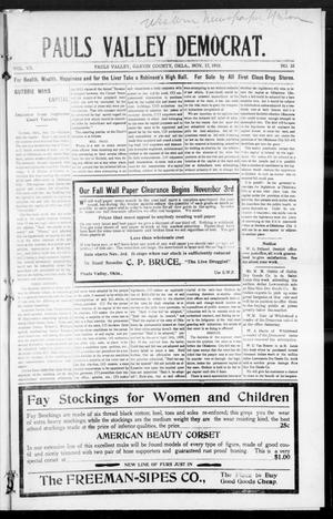 Pauls Valley Democrat. (Pauls Valley, Okla.), Vol. 7, No. 35, Ed. 1 Thursday, November 17, 1910