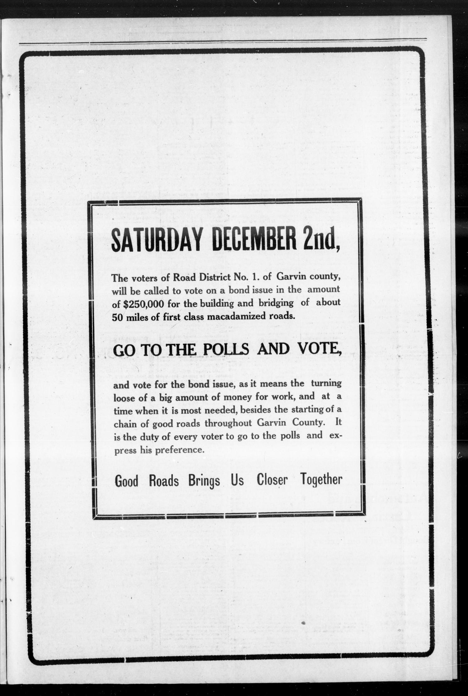 Pauls Valley Democrat. (Pauls Valley, Okla.), Vol. 8, No. 37, Ed. 1 Thursday, November 30, 1911
                                                
                                                    [Sequence #]: 3 of 8
                                                