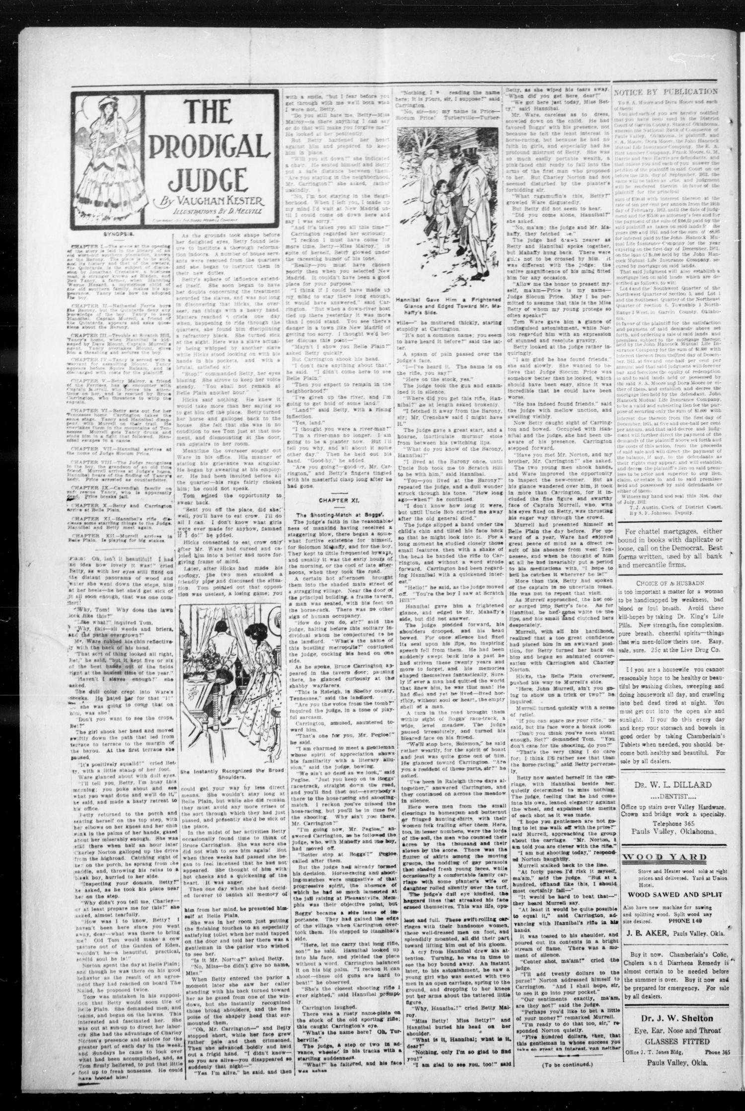 Pauls Valley Democrat (Pauls Valley, Okla.), Vol. 9, No. 22, Ed. 1 Thursday, August 15, 1912
                                                
                                                    [Sequence #]: 2 of 8
                                                