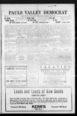 Pauls Valley Democrat (Pauls Valley, Okla.), Vol. 10, No. 25, Ed. 1 Thursday, September 4, 1913