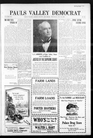 Pauls Valley Democrat (Pauls Valley, Okla.), Vol. 17, No. 20, Ed. 1 Thursday, July 22, 1920
