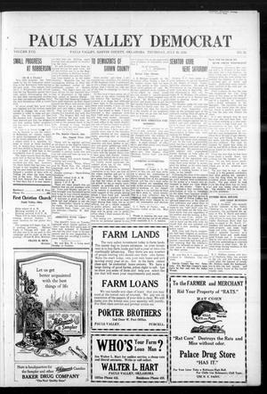Pauls Valley Democrat (Pauls Valley, Okla.), Vol. 17, No. 21, Ed. 1 Thursday, July 29, 1920