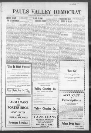 Primary view of object titled 'Pauls Valley Democrat (Pauls Valley, Okla.), Vol. 18, No. 9, Ed. 1 Thursday, May 5, 1921'.