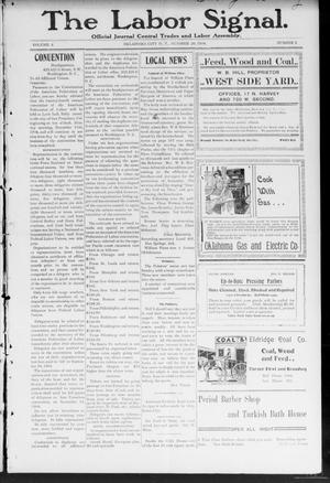 The Labor Signal. (Oklahoma City, Okla. Terr.), Vol. 4, No. 2, Ed. 1 Thursday, October 20, 1904