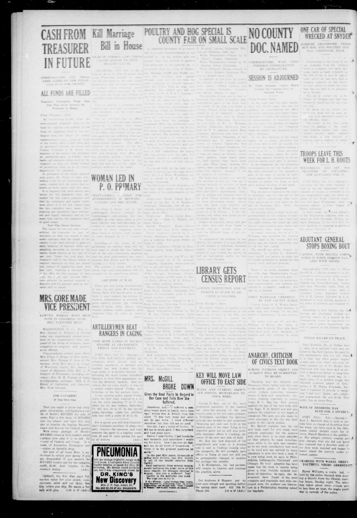 The Lawton Constitution (Lawton, Okla.), Vol. 11, No. 28, Ed. 1 Thursday, February 13, 1913
                                                
                                                    [Sequence #]: 2 of 8
                                                