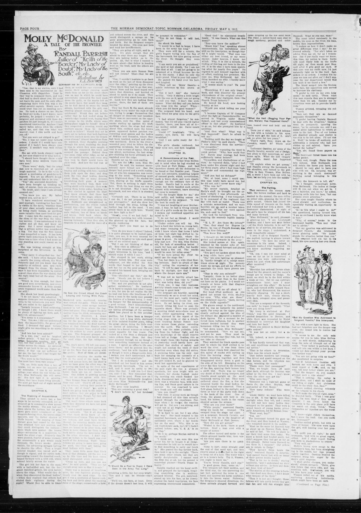 The Norman Democrat-Topic (Norman, Okla.), Vol. 24, No. 19, Ed. 1 Friday, May 9, 1913
                                                
                                                    [Sequence #]: 4 of 6
                                                