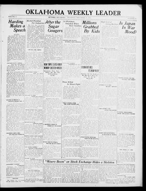 Oklahoma Weekly Leader (Guthrie, Okla.), Vol. 30, No. 37, Ed. 1 Thursday, November 18, 1920