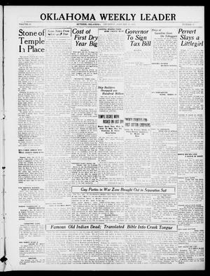 Oklahoma Weekly Leader (Guthrie, Okla.), Vol. 30, No. 45, Ed. 1 Thursday, January 20, 1921