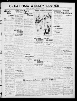 Oklahoma Weekly Leader (Guthrie, Okla.), Vol. 31, No. 31, Ed. 1 Thursday, October 13, 1921
